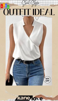 Classy Sleeveless Plain Top Trendy Sleeveless Tops For Workwear, Versatile Sleeveless Spring Blouse, Versatile White Sleeveless Blouse, Versatile Sleeveless Tops, Versatile Sleeveless Vest Top, White Sleeveless Versatile Blouse, Summer Workwear Vest Tops, Summer Sleeveless Blouse For Workwear, Sleeveless Blouse For Summer Workwear