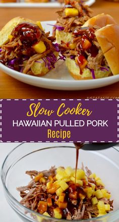 slow cooker hawaiian pulled pork recipe with pineapple slaw