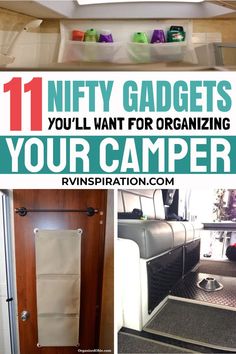 You’ll Want for Organizing Your Camper Organize A Travel Trailer, Camper Trailer Organization Ideas, Camper Over The Toilet Storage, Camper Organizer Ideas, Camper Bunk Organization, Camper Cabinet Storage Ideas, Small Toy Hauler Organization, Small Rv Clothes Storage Ideas, Storage Solutions For Campers