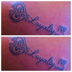 two pictures of the same tattoo on someone's arm