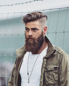 Best Undercut Hairstyles, Viking Haircut, Undercut With Beard, Mens Hairstyles With Beard, Undercut Men, Beard Haircut, Viking Hair