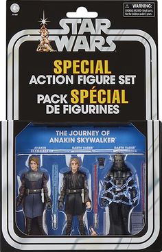 star wars action figure set with two figures in the package, including an anakin sky walker