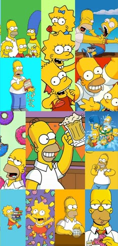 the simpsons characters are all different colors