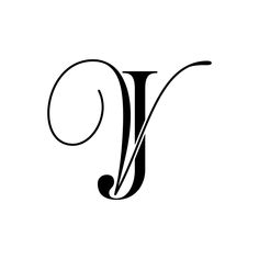 the letter j in black and white