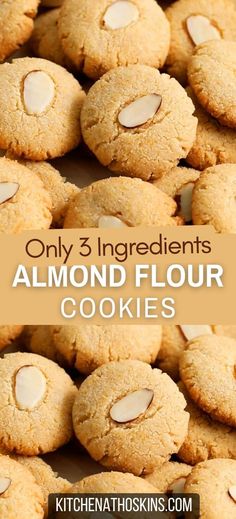 Learn how to make crispy almond flour cookies with 3 ingredients using coconut oil and without butter. These are eggless, vegan, gluten free, dairy free, low carb and one of the best almond flour dessert recipes to try. Get the healthy almond flour shortbread cookies recipe at kitchenathoskins.com. Almond Flour Dessert Recipes, Almond Flour Shortbread Cookies, Flour Desserts, Cookies 3 Ingredients, Almond Flour Shortbread, Easy Shortbread Cookie Recipe, Make Almond Flour