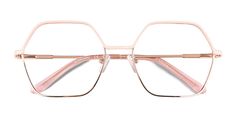 Shiny Rose Gold geometric eyeglasses available in variety of colors to match any outfit. These stylish full-rim, large sized metal eyeglasses include free single-vision prescription lenses, a case and a cleaning cloth. Rose Gold Glasses, Geometric Eyeglasses, Metal Eyeglasses, Gold Glasses, Vogue Eyewear, Glasses For Women, Rose Gold Metal, Gold Geometric, Prescription Eyeglasses