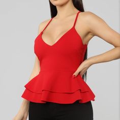 This Top Is Absolutely Adorable! It's Ideal For A Fun Night Out With Your Friends Or A Romantic Evening With Your Significant Other. Condition: Nwt Size: Medium (6) Color: Red Red Baby, Fashion Nova Tops, Romantic Evening, Tops Fashion, Significant Other, Fashion Tops, Baby Doll, A Romantic, Fashion Nova