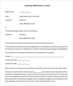 a printable maintenance agreement is shown in this image