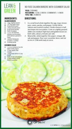 a brochure with cucumber salad on it and instructions for the recipe