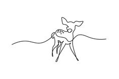 a black and white drawing of a dog with its head on it's back