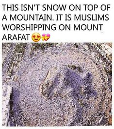 an image of a mountain that is covered in purple sand and has the words, this isn't snow on top of it