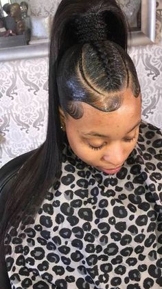 Cute Teenage Hairstyles, Ponytail Hairstyles For Women, Invisible Ponytail, Ponytail Ideas, Pretty Ponytails, Ideas For Black Hair, Teenage Hairstyles, High Ponytail Hairstyles, Weave Ponytail Hairstyles