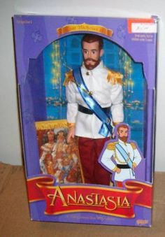 an action figure from the movie anasiaa is in its box and ready to be played