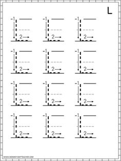 the letter l worksheet is shown with numbers and letters in each column,