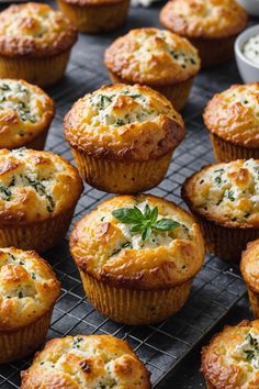 A photo of a  Cheddar Herb Cottage Cheese Muffin which is a type of Cottage Cheese Muffin Savory Veggie Muffins, Cheese And Herb Muffins, Savory Cottage Cheese Breakfast Muffins, Savory Muffin Recipes Healthy, Savory Protein Muffins, Savory Cottage Cheese Muffins, Strawberry Cottage Cheese Muffins, Breakfast For Work Ideas, Healthy Breakfast Recipes Savory