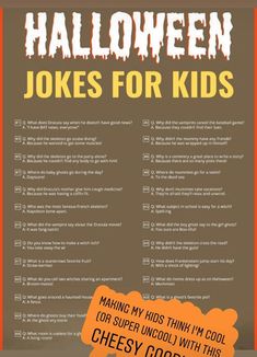 halloween jokes for kids that are fun and easy to make with the kids's favorite food