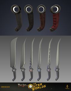 five different types of knives are shown in this image