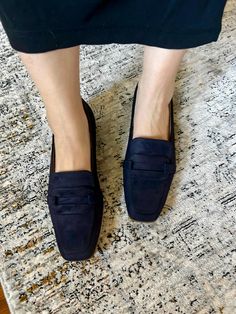 Coveted vintage Paul Green loafers in a super-soft blue suede leather with buckle accent. Excellent condition.  1" heel.  Tagged size 7.5, but fits more like a 9.  All sales are final. Please feel free to ask questions before purchasing; I'll respond quickly. I am happy to provide additional photos, details, or measurements.      Vintage is so special because each piece carries with it a story of previous owners who have worn and loved it. I strive to source vintage items that show minimal to no Green Loafers, Womens Loafers, Buckle Loafers, Paul Green, Blue Suede, Leather Slip Ons, Loafers For Women, New Vintage, Flat Shoes Women