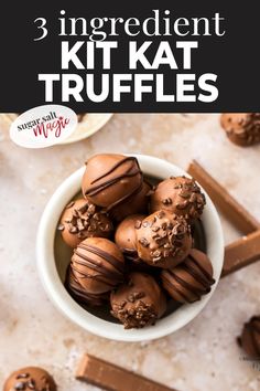 three ingredient kitkat truffles in a bowl