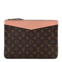 This is an authentic LOUIS VUITTON Monogram Daily Pouch in Rose Poudre. This stylish pouch is crafted with traditional monogram coated canvas with a light pink calfskin trim. The zipper opens to a pink suede interior with a patch pocket. Luxury Pink Pouch For Everyday Use, Designer Monogram Canvas Pouch, Luxury Pink Bag With Zipper Pouch, Designer Pink Travel Pouch, Pink Clutch Pouch With Dust Bag, Pink Formal Pouch, Formal Pink Pouch, Traditional Monogram, Tablet Pouch