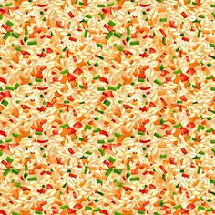 an orange and green background with lots of different colored sprinkles on it