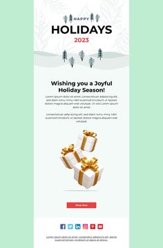 Happy Holidays Email Template Christmas Email Campaign, Christmas Email Template, Christmas Newsletter Design, Christmas Email Design, Email Campaign Design, Holiday Newsletter, Email Header, Free Email Templates, Christmas Newsletter