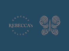 two logos for the crochet and rebeca's culture, one with an image of a butterfly