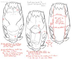 how to draw an origami monster head