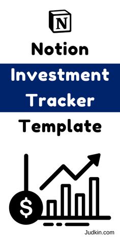 a blue and white sign that says,'notion investment trackerr template '