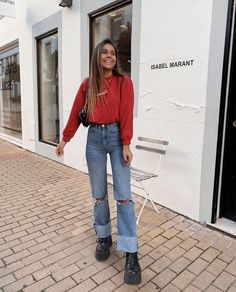 Outfit Mom Jeans, Aina Simon, Vsco App, University Outfit, Paris Mode, Causual Outfits, Basic Outfits