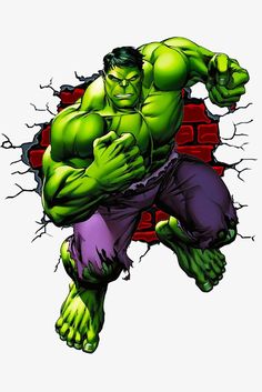 an image of the incredible hulk in front of a brick wall