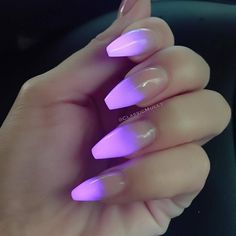 Glow In The Dark Nails, Bright Summer Acrylic Nails, Tulip Nails, Colorful Nail, Purple Nail, Glow Nails, Nails Polish