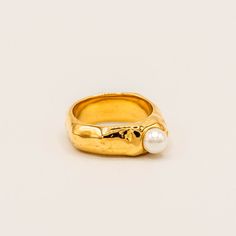 Pearl Eye Ring-Rings-Jessica Wang Gold Plated Pearl Ring, Luxury Gold Rings With Pearl Drop, Everyday Gold Ring With Pearl Charm, Gold Pearl Charm Open Ring, Everyday Gold Pearl Ring, Classic Gold-plated Pearl Ring, Gold Everyday Pearl Ring With Pearl Drop, Everyday Gold Pearl Drop Ring, Everyday Gold Pearl Ring With Pearl Drop