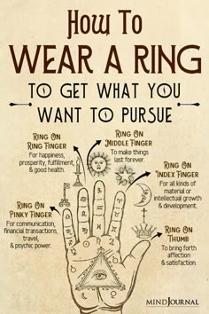 How To Wear A Ring: Rings Rules To Follow To Get What You Want Spiritual Psychology, Spiritual Journals, Witchcraft Spell Books, Healing Spirituality