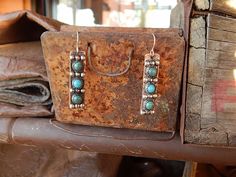 Dot Strip Earring | madcowco Mad Cow, Western Rustic, Rustic Jewelry, Recycled Art, Bottle Openers, Turquoise Stones, Genuine Turquoise