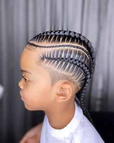 1 Braided Ponytail, Braid In A Bun, Braided Ponytail With Bangs, Boy Cornrow Hairstyles Kids, Kids Braids Hairstyles, S Braids, Cornrow Braids Men