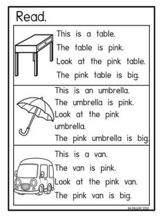 the pink table worksheet for kids to learn how to read and understand it