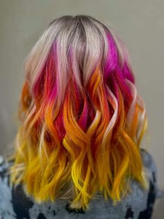 Blonde With Red, Red Orange Yellow, Orange Yellow, Red Hair, Hair Color, Blonde, Orange, Yellow, Hair