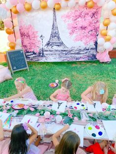 Fancy French Themed Birthday Party - Princess Turned Mom Paris Themed Birthday Party Games, French Inspired Birthday Party, Girls Paris Birthday Party, Bonjour To Four Birthday Party, Paris Themed Birthday Party Decoration, French Birthday Party