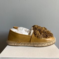 Just Noticed Missing Stitch - See First Photo. Otherwise Excellent Condition. Comes With Box And Dust Bag. Mustard Yellow Color. Size 37, Fits Closer To 7.5 Mihara Shoes, Chie Mihara Shoes, Mustard Yellow Color, Espadrille Shoes, Mustard Yellow, First Photo, Yellow Color, Mustard, Espadrilles