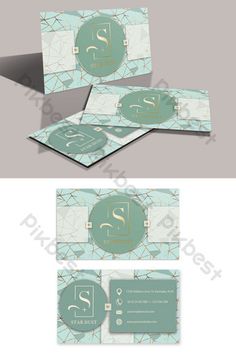 two sided business card with the letter s on it