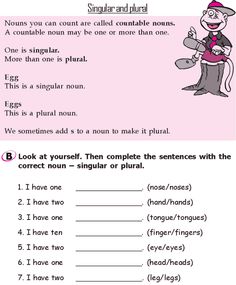 an english worksheet with the words singular and singular in pink, black and white