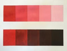 four different shades of red and black on a white background, each with the same color