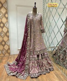 Bridal Gharara Designs, Gharara Designs, Bridal Wardrobe, India Wedding, Designer Outfit, Stylish Short Dresses, Bridal Dress Fashion