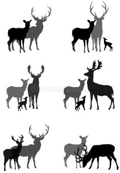 the silhouettes of deer and antelope