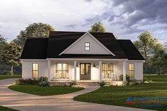 this is a computer rendering of the front elevation of these house plans for small homes