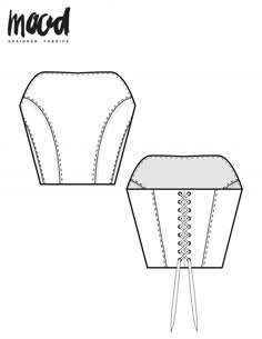 the front and back view of an adult's bra with laces on it