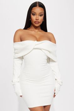 Vivianna Snatched Mini Dress - Off White | Fashion Nova, Dresses | Fashion Nova Classy White Dress, Mini Dress Off Shoulder, Off White Fashion, Fashion Nova Outfits, Dress Off Shoulder, Classy Dress Outfits, Grad Dresses, Graduation Outfit, Dressy Outfits