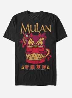 Disney Mushu Stone Dragon T-Shirt Mulan Mushu, Stone Dragon, Airbrush T Shirts, Mulan Disney, Disney Outfits, Disney Inspired, Mulan, Black T Shirt, Long Sleeve Sweatshirts