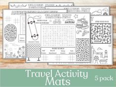 travel activity mats for kids to practice their math skills